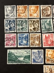 Post WWII WW2 1948 Rheinland Pealz French Occupation Germany Stamp Collection