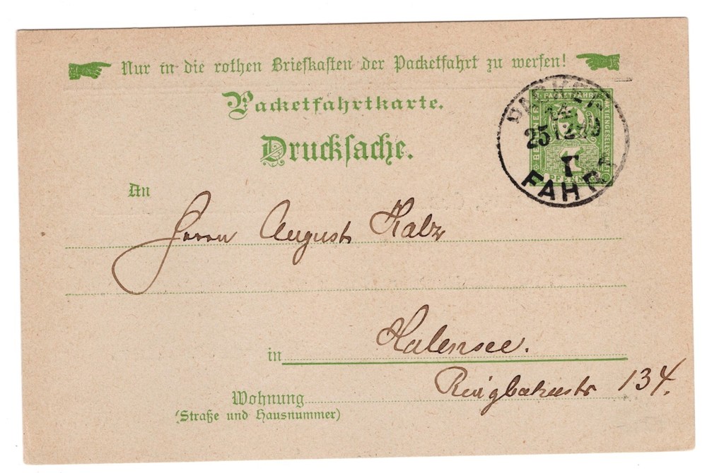 BERLIN GERMANY 1899 CITY POST POSTAL STATIONERY CARD USED