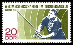 EBS East Germany DDR 1968 – Athletics – Rowing – Fishing – Michel 1372-1374 -MNH