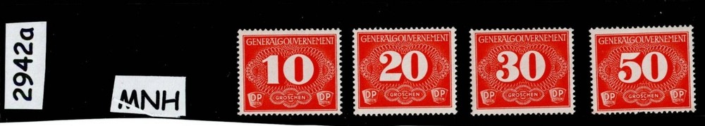 MNH stamp set NL1-NL4 Rural delivery 1940 General Government Poland WWII #2942a