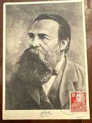 1953 East Germany DDR Friedrich Engels Maxi Postcard Cover—Communist Manifesto