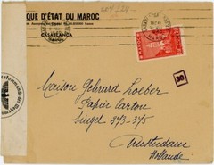 FRENCH MOROCCO 9 MAY 1940 to OCCUPIED NETHERLANDS 3rd Reich CENSORED