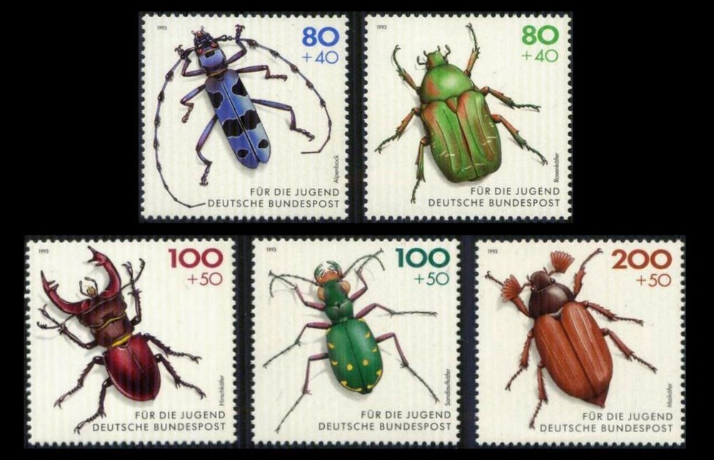 B745-B749 Germany 1993 BEETLE INSECT FAUNA Complete Set MNH €10 SEE PHOTOS W-581
