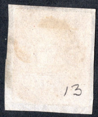 GERMANY SAXONY 1860 SCOTT #13a ORANGE BROWN USED 4 CLEAR MARGINS TIED