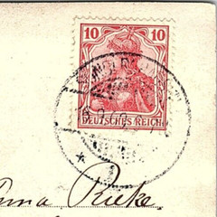 1905-13 GERMANY DEUTSCHES REICH 10PF CARMINE RED 1905-1913 VF STAMP RPPC P5863