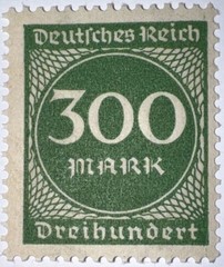 Travelstamps: 1923 Germany Stamp Deutsches Reich Mi#270, Mint OG NH 300 Mark