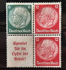 GERMANY – Zusammendrucke W/Hindenburg and Label – Mint H