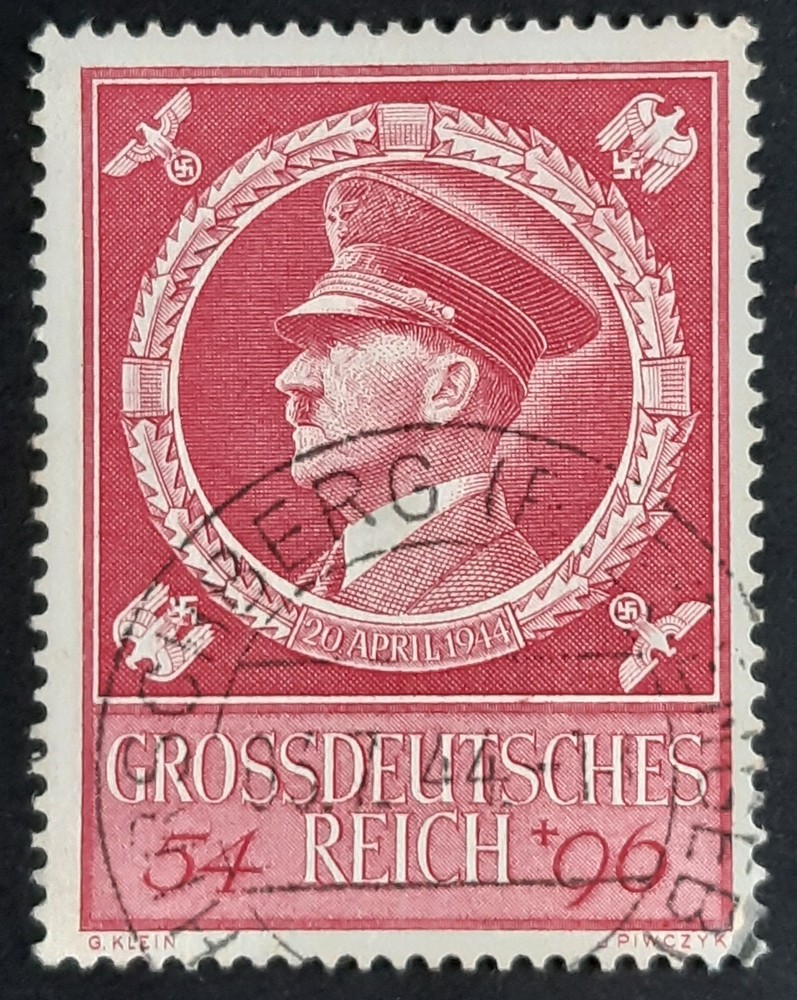 Germany Third Reich 1944 SG875 54pf + 96pf carmine, Hitler’s 55th birthday, FU