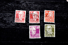 EAST GERMANY-SAXONY 1945-49 IPN30-34 + 36-43 USED