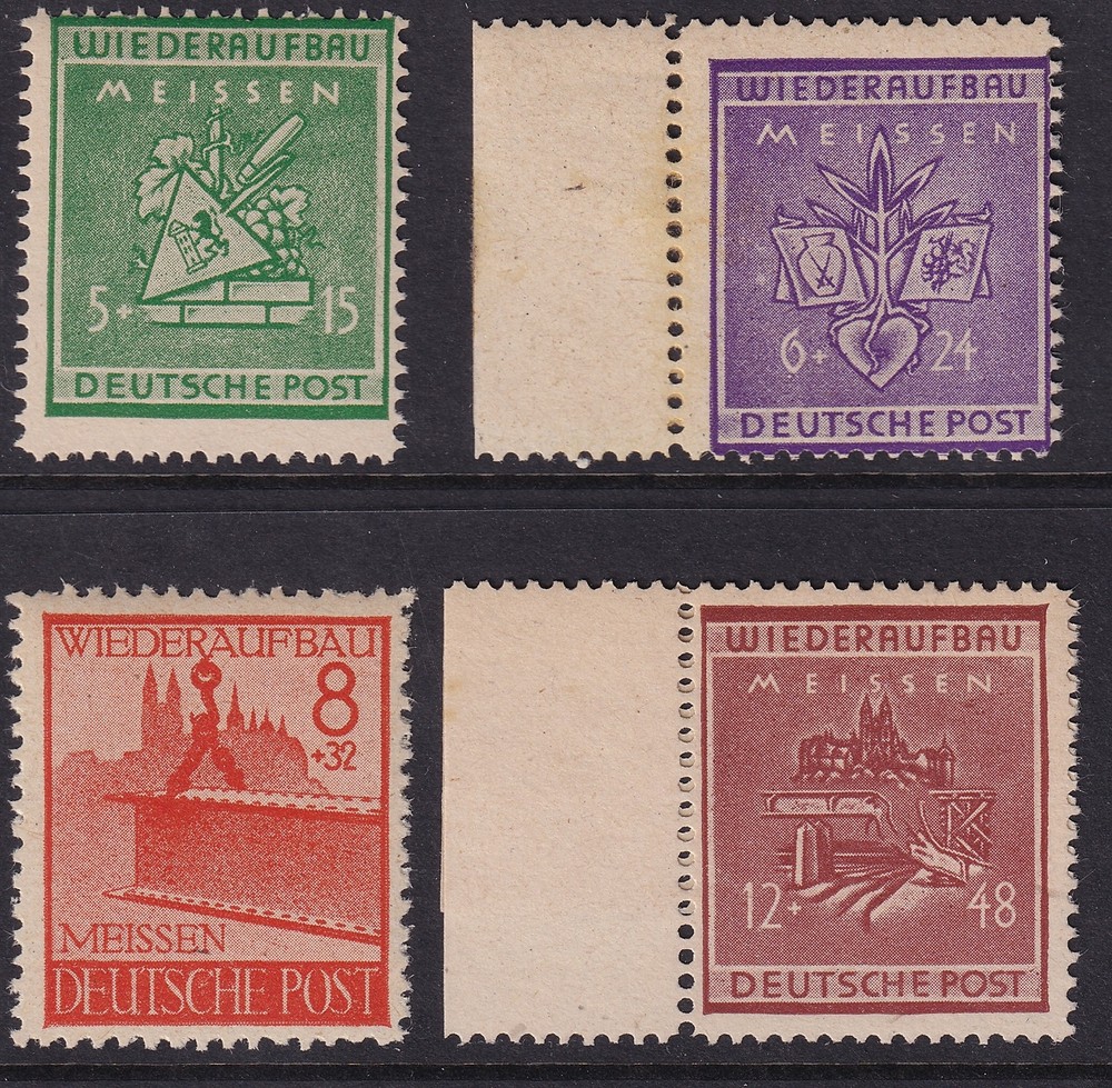 Lot Stamp Germany Mi 1-7 Set 1945 Meissen Reconstruction MNH