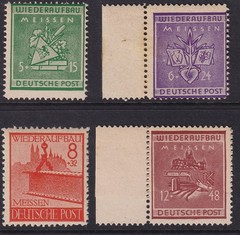 Lot Stamp Germany Mi 1-7 Set 1945 Meissen Reconstruction MNH