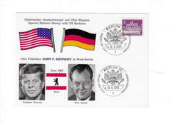 GERMANY 1963 Special Post Card & Cancel Kennedy in West Berlin