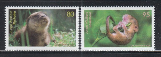 GERMANY Baby Otter & Baby Dormouse MNH set