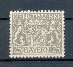 Bayern Dienst 21W Paper Type MNH Postfrisch BPP 26EUR
