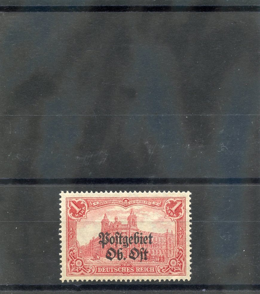 GERMAN WW1 OCC (POSTGEBIET OBEROST)Sc 1N12(MI 12A)*VF OG 1916 1MK CARMINE $275