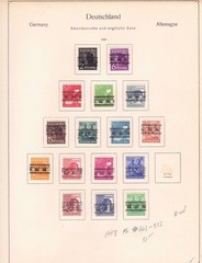 Germany – 1948, Definitive issues with posthorn in ribbon overprint, MH