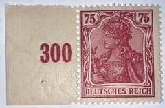 Travelstamps: 1922 Germany Deutsches Reich Germania Mi. #197a, 75 Pfennig