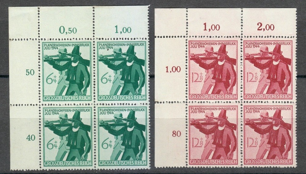 Germany 1944 MNH Mi 897-898 Sc B278-B279 Soldier & Tirolian. Including 897III **