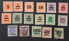 RARE Germany Deutsche Reich Inflation Era Overprint Stamp Lot of 17 MH & Used
