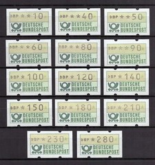 AM0681) Germany Machine Labels 1981 complete set MNH 0.10 to 2.80