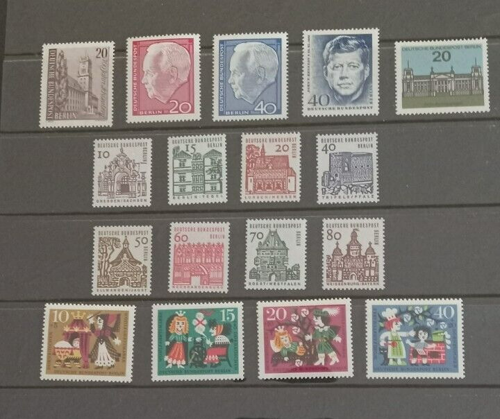 Germany Berlin 1964 Complete Stamp Year Set MNH Mint Never Hinged 17 Stamps