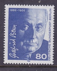 Germany Berlin 9N511 MNH 1986 Gottfried Benn – Writer & Physician Issue