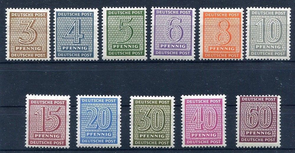 GERMANY SOVIET OCCUPATION ZONE WESTERN SAXONY 14N1-14N12 WM Y PERFECT MNH
