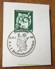 EBS Germany 1941 Stamp Day Tag der Briefmarke Michel 762 SONDERSTEMPEL 585