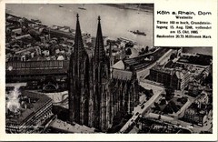 GERMANY 1939 VINTAGE AIRMAIL PHOTO POSTCARD KOELN DOM ADDR & SPECIAL POSTMARK