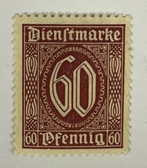 Germany Deutsches Reich Dienftmarke 60pf Stamp (Mint Hinged H OG) X15