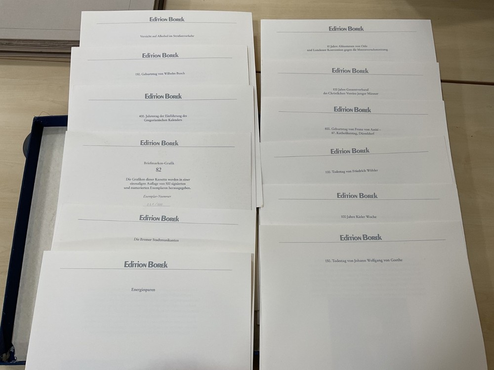 Edition Borek “Briefmarken-Grafik 82” Complete Signed Limited Edition c315