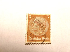 German postage stamp 3 Deutfches Reich Brown RARE