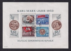 EAST GERMANY 1953 Marx Miniature Sheet SG MSE111a(b) Used (CV £180+)