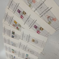 Lot of 13 German Ersttagsblatt 1982 First Day Issue Stamp Sheets VTG Philately