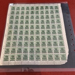 Weimar Deutsches Reich Stamps 400 Marks Overprinted 75 Tausend 2 sheets 100 per