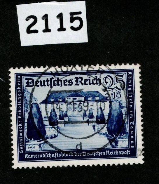 Used stamp B159 1939 Postal & Hitler’s Cultural Fund charity Germany #2115