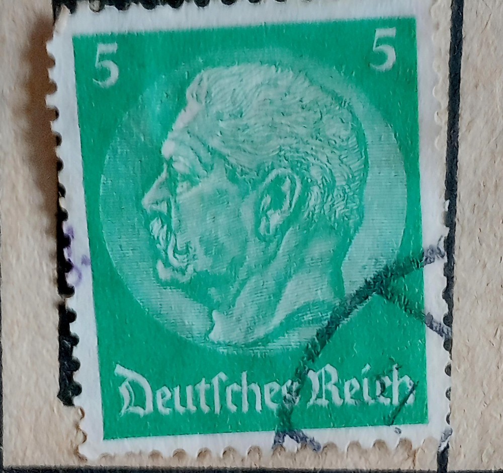 German Reich Postage Stamp with portrait of President Paul von Hindenburg 1934