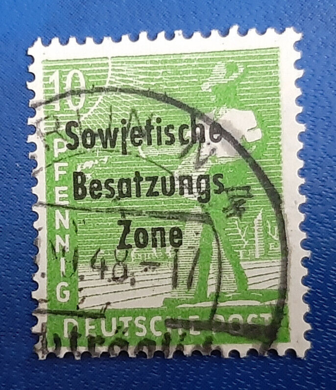 Stamp Germany Soviet Zone 10 Pfennig 1948 SBZ Paul BPP Mi. Nr. 185 a (26381)