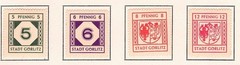 Gorlitz – 1945 Mi. 13-16, Numeral & City Crests on yellowish paper, MH