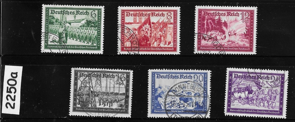 Used stamp full 1941 set B151a – 158a Hitler’s culture & Postal fund #2250a