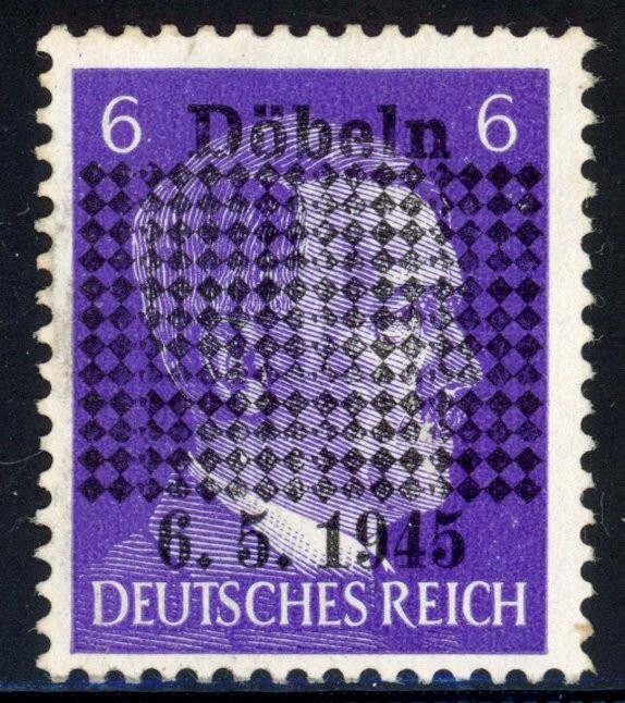 Germany 1945 Post WW II Local Overprint Döbeln Michel# 1a Mint VF OG Hinged 💥