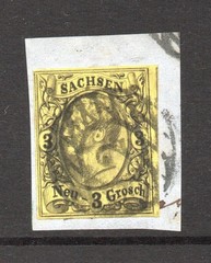 Saxony SC# 12 Used / Numeral 2 Cancel On Piece – S61035