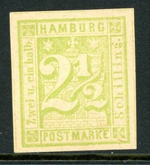 Germany States 1864 Hamburg 2½s Green Scott #12 Mint W930