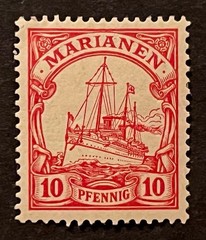 Travelstamps: GERMANY GERMAN MARIANEN STAMPS Kaiser’s Yacht MOGH 10pf UNWMK
