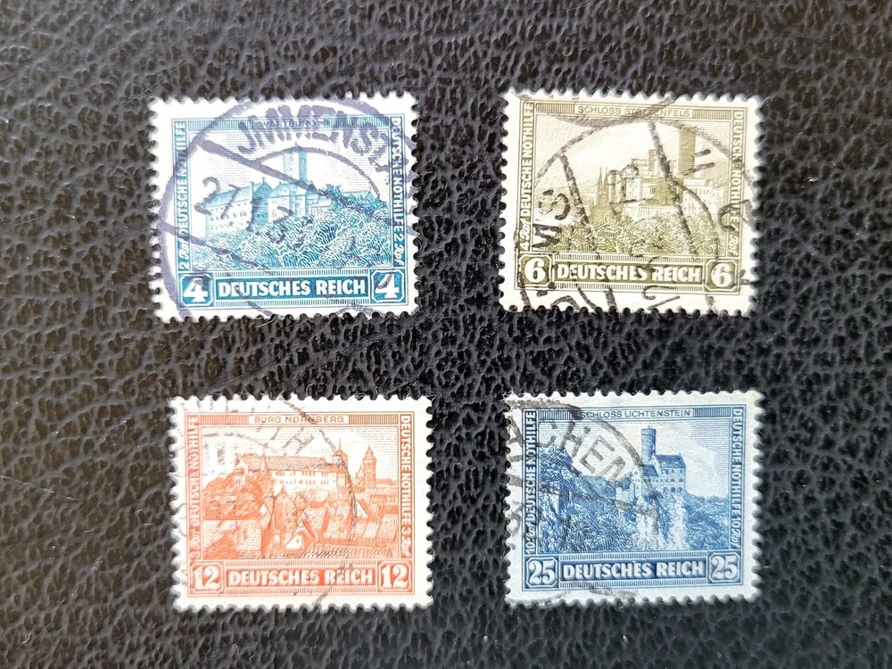 Germany#B44-47 Used, 1932 „Castles“ Semipostals Short Set Scott Catalog $21.25