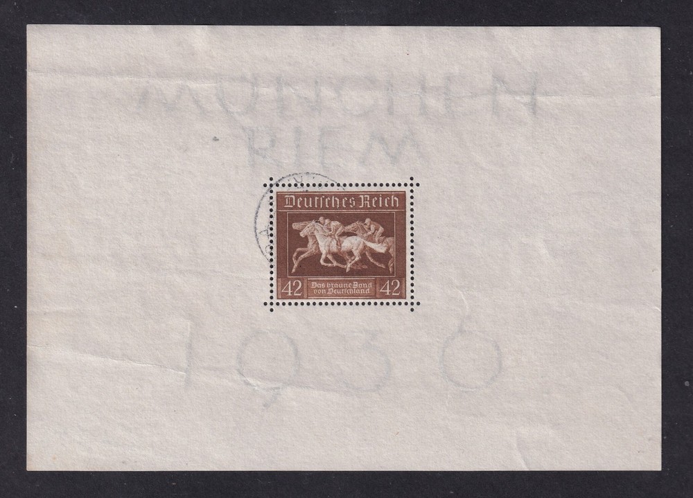 GERMANY 1936 Brown Ribbon Miniature Sheet SG MS618 Used (CV £23)