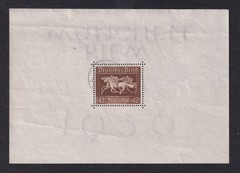 GERMANY 1936 Brown Ribbon Miniature Sheet SG MS618 Used (CV £23)