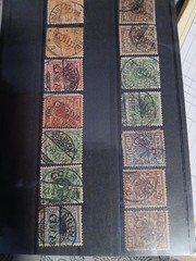 German Empire REICHPOST Lot Of 14 Used Eagle & Shield Issue 1pf-50pf Mixed Lot!!