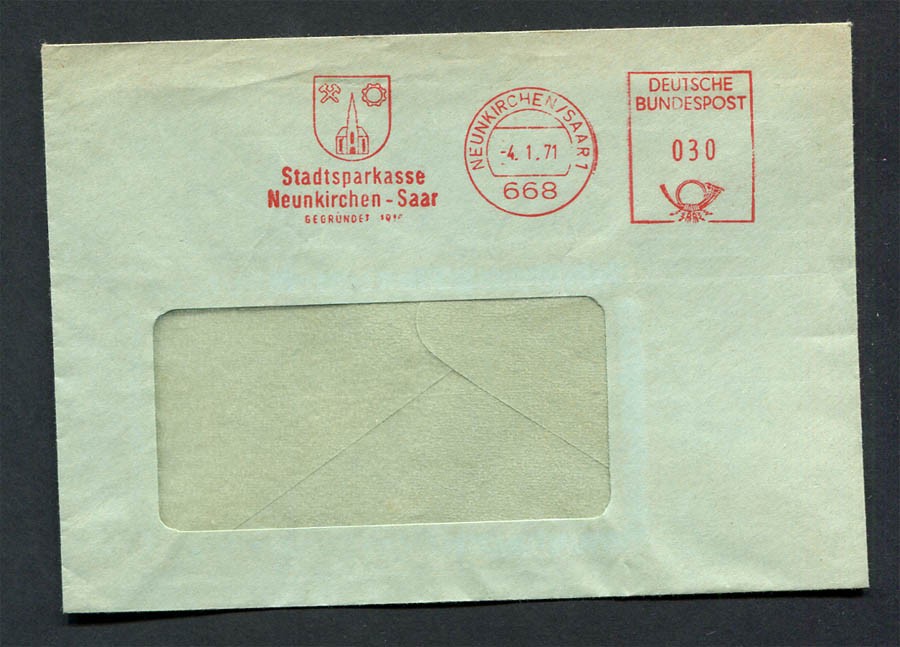 Germany – BRD : Cover from 1972 – Neunkirchen – machine franking and cancel used