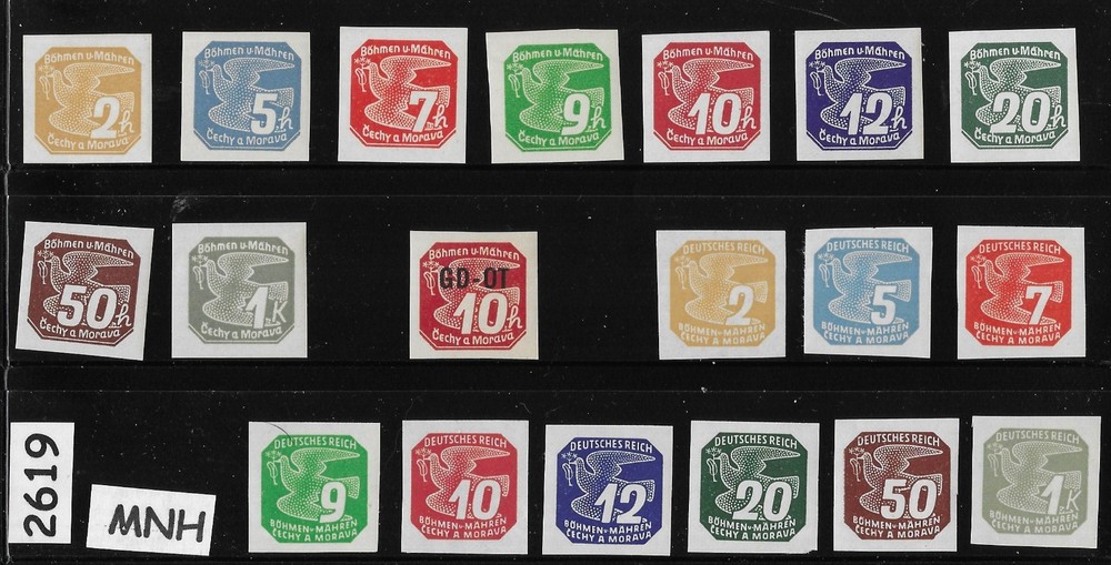 MNH stamp sets 1939 1940 & 1943 Newspaper German Occupation of BaM WWII #2619